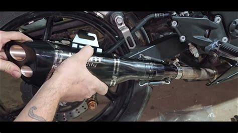 iStunt Amazon motorcycle slip on exhaust install and test - YouTube