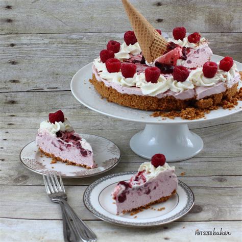 Raspberry Ice Cream Pie with an Ice Cream Cone Crust - Pint Sized Baker