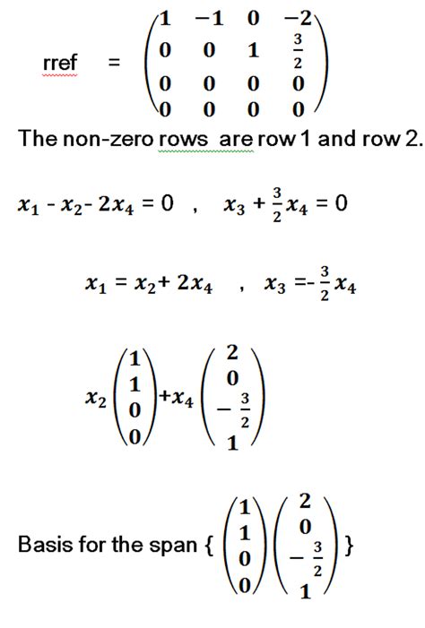 Solved Linear Algebra problem: Asks for the basis for the | Chegg.com