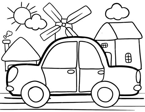 Premium Vector | Car Coloring Page for Kids Line Art Vector Blank Printable Design for Children ...