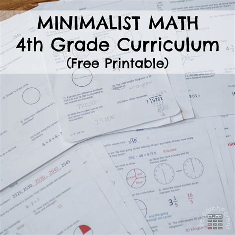 Fourth Grade Minimalist Math Curriculum - ResearchParent.com