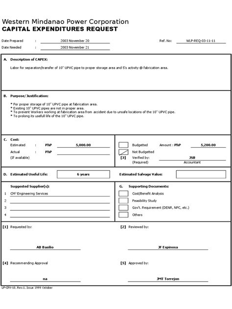 SEC Capex Form | PDF