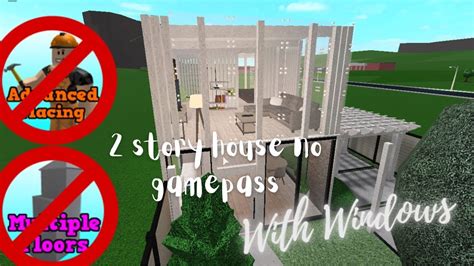 How To Make a 2 Story House No Gamepass With Windows In Bloxburg 2020 - YouTube | Story house, 2 ...