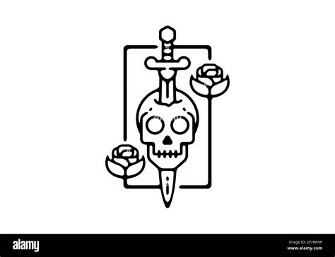 Skull And Roses Drawing Simple