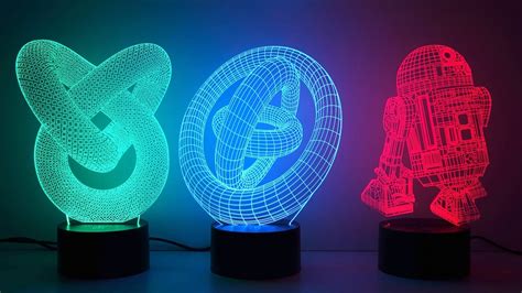 3D illusion novelty LED lamps - YouTube