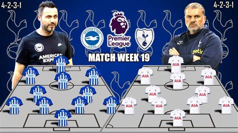 BRIGHTON VS TOTTENHAM | ROBERTO DE ZERBI VS ANGE POSTECOGLOU POTENTIAL LINEUP EPL 2023 MATCH ...