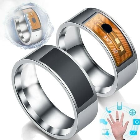 KKmoon - Smart Rings NFC Multifunctional Waterproof Intelligent Ring Smart Wear Finger Digital ...