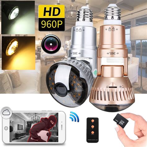 360 ° E27 LED Light HD Security Camera Bulb Outdoor Indoor Wireless ...