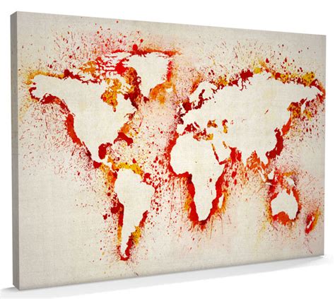 Map of the World Map Abstract Painting, CANVAS Art A3 to A1 - v183 | eBay