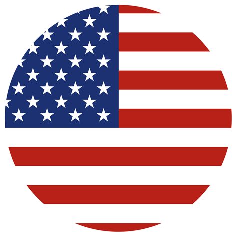 United States flag round icon. American flag 13743592 PNG