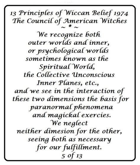 13 Principles of Wiccan Belief 1974. The Council of American Witches. 5 of 13 | Wiccan beliefs ...