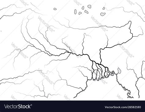 World map ganges river valley and delta bengal Vector Image