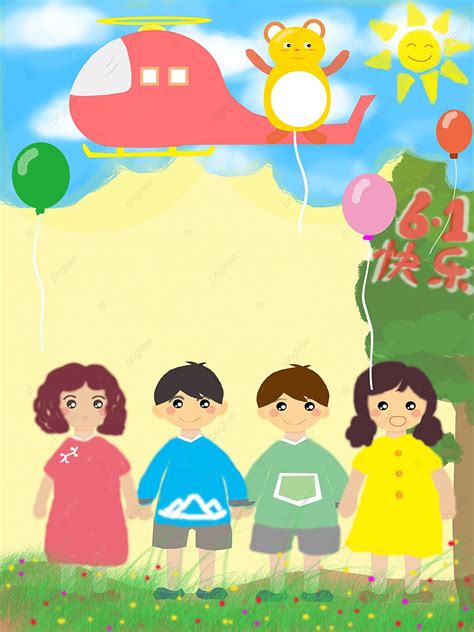 Original Children S Day Cartoon Children S Illustration Background, Children S Day Illustration ...