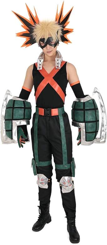 MHA Bakugo Cosplay Costume Katsuki Bakugou Outfit Fullset Gauntle ...