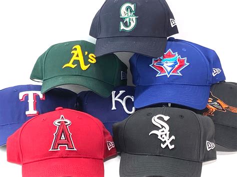 American League Vintage Late '90's MLB Replica Baseball Caps by New Er ...