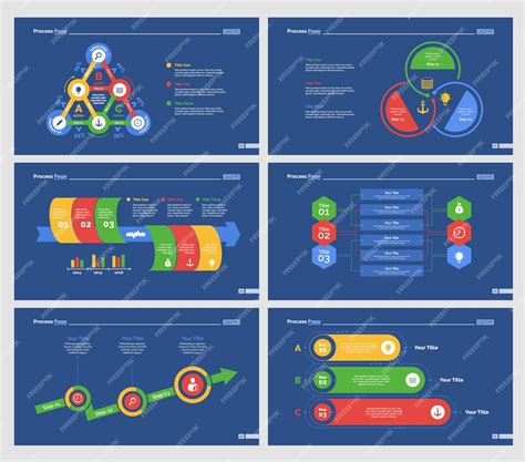 Premium Vector | Six finance charts slide templates set