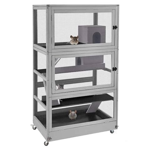 aivituvin Large Wooden Chinchilla Ferret Cage AIR56 - The Home Depot