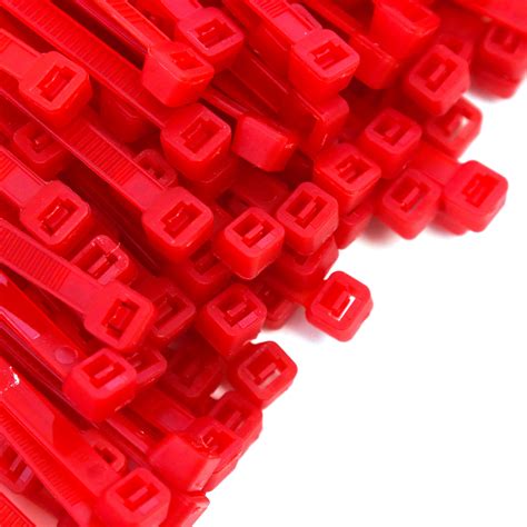 500 Heavy Duty Red 8 Inch 50 Pound Color Cable Ties Nylon Wraps Bulk Combo Kit - Walmart.com ...