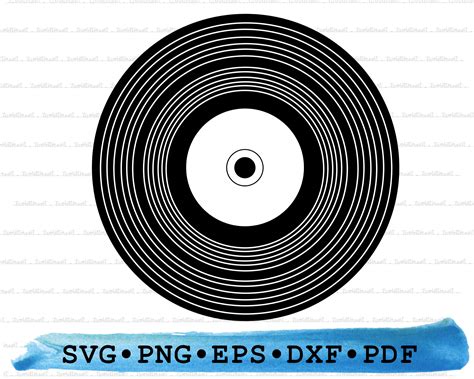 Vinyl Record Svg, Vinyl Record Silhouette, Music Cricut Transparent Outline Vector DXF EPS PDF ...