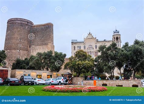 Maiden tower in Baku stock photo. Image of bricks, scene - 46534870