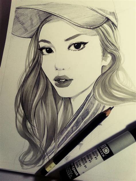 ArtStation - Korean girl sketch