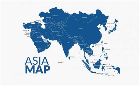 Map Of Asia With 48 Countries | Map of Atlantic Ocean Area