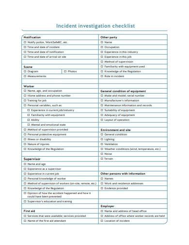 FREE 10+ Workplace Investigation Checklist Samples in PDF | DOC