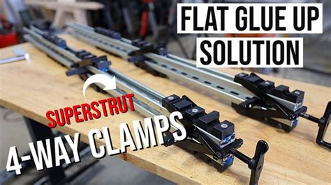 4-way Clamps For Woodworking - Get Flat Panel Glue Ups Using Superstrut | Woodworking, Paneling ...
