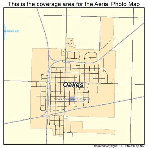 Aerial Photography Map of Oakes, ND North Dakota