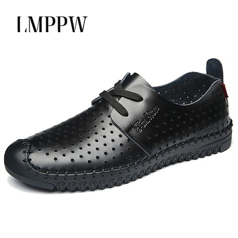 Summer Men Sandals Casual Leather Shoes Comfortable Handmade Men Dress ...