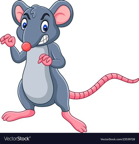 Cartoon rat with angry expression vector image on VectorStock ...