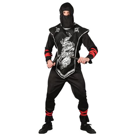 Ninja Fighter Mens Martial Arts Adult Japanese Uniform Fancy Dress ...