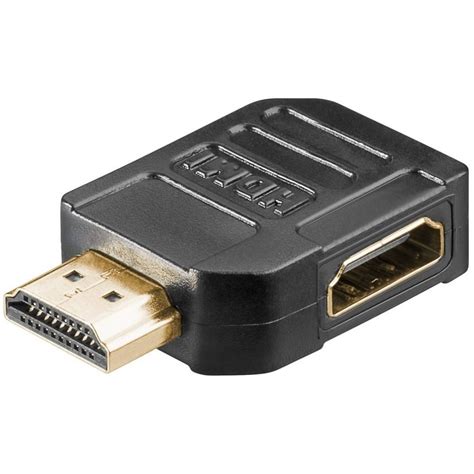 Conector HDMI en ángulo recto con conectores bañados en oro. HDMI Hembra- HDMI macho 270º