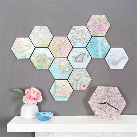 Custom Map Location Hexagon Collectible Wall Block Art By Bombus