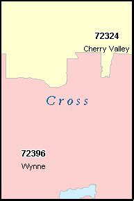 CROSS County, Arkansas Digital ZIP Code Map