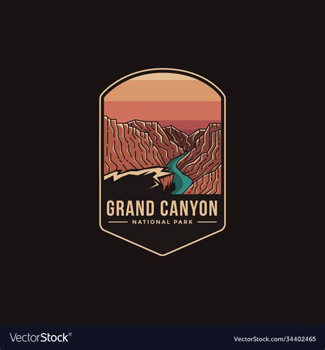 Emblem patch logo grand canyon national park Vector Image