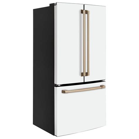 GE Cafe 19 Cu. Ft. 3-Door French Door Refrigerator in Matte White ...