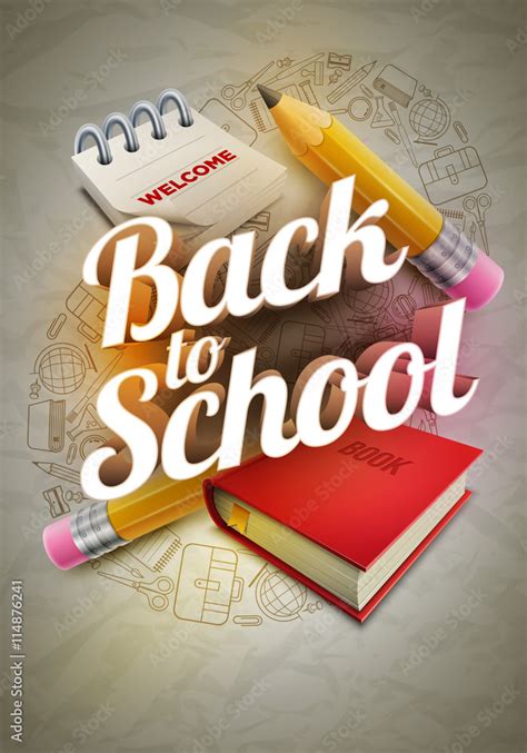 Welcome Back To School Poster Design Stock Vector | Adobe Stock