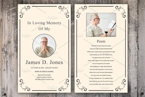 Paper & Party Supplies Templates Editable Funeral Prayer Card Template ...