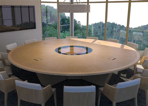 Round Glass Meeting Room Table - Glass Designs