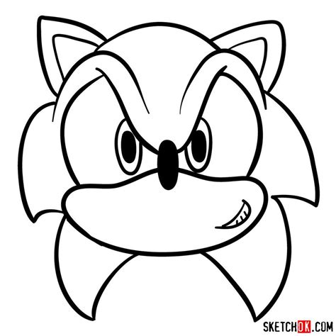 How to draw Sonic's head (front view) - Sketchok easy drawing guides | Easy drawings, How to ...