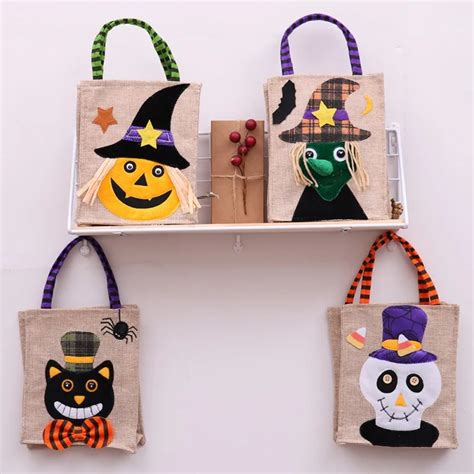 Colorful Halloween Candy Bag Gift Bags Pumpkin Trick Or Treat Bags ...