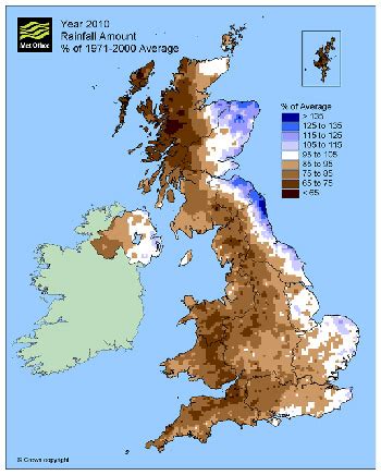 Average Rainfall Map Uk