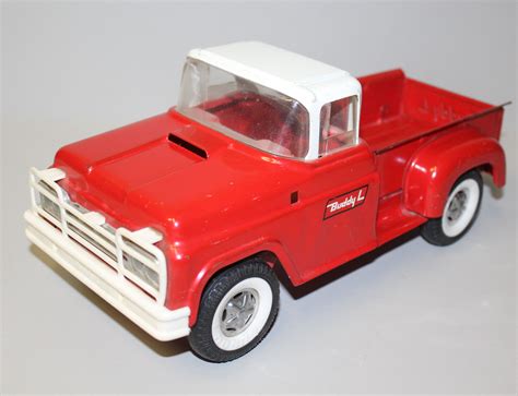 Bargain John's Antiques | Buddy L Metal Red & White Pickup Toy Truck - Bargain John's Antiques