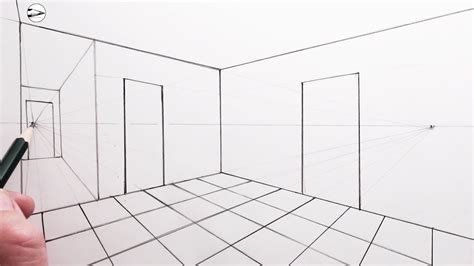 How to Draw a Simple Room using 2-Point Perspective for Beginners - YouTube