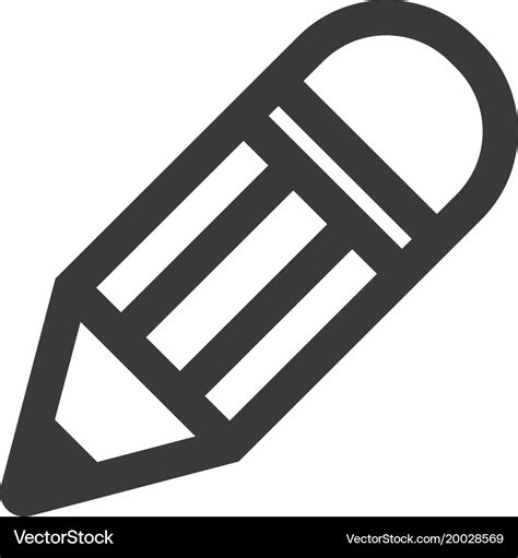 Simple outline pencil icon symbol Royalty Free Vector Image