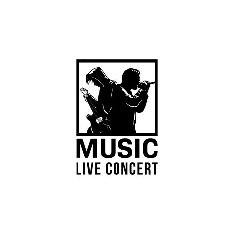 Silhouette of singer and guitar player logo. Music live concert logo design template 14468393 ...