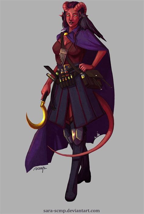 char-portraits: “ Kallia - Tiefling Alchemist by Sara Campolo ...