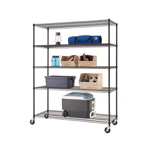 Trinity 77 in. H x 60 in. W x 24 in. D 5-Tier NSF Wire Shelving Unit in ...