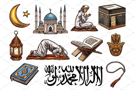 Islam religion symbols | Illustrations ~ Creative Market